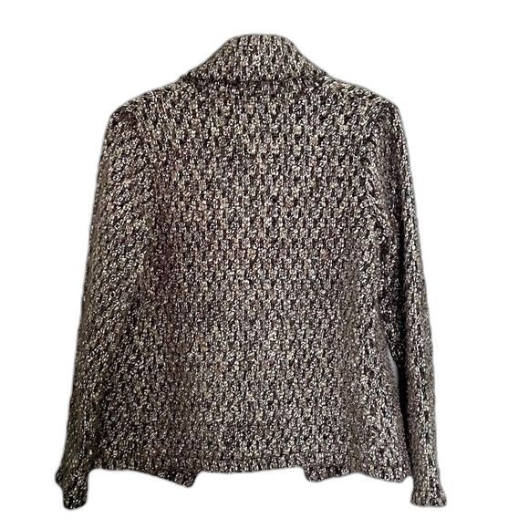 Tweeds Y2K Retro Cardigan Chunky Knit Oversized Button Marled Olive Size Small - Picture 3 of 7